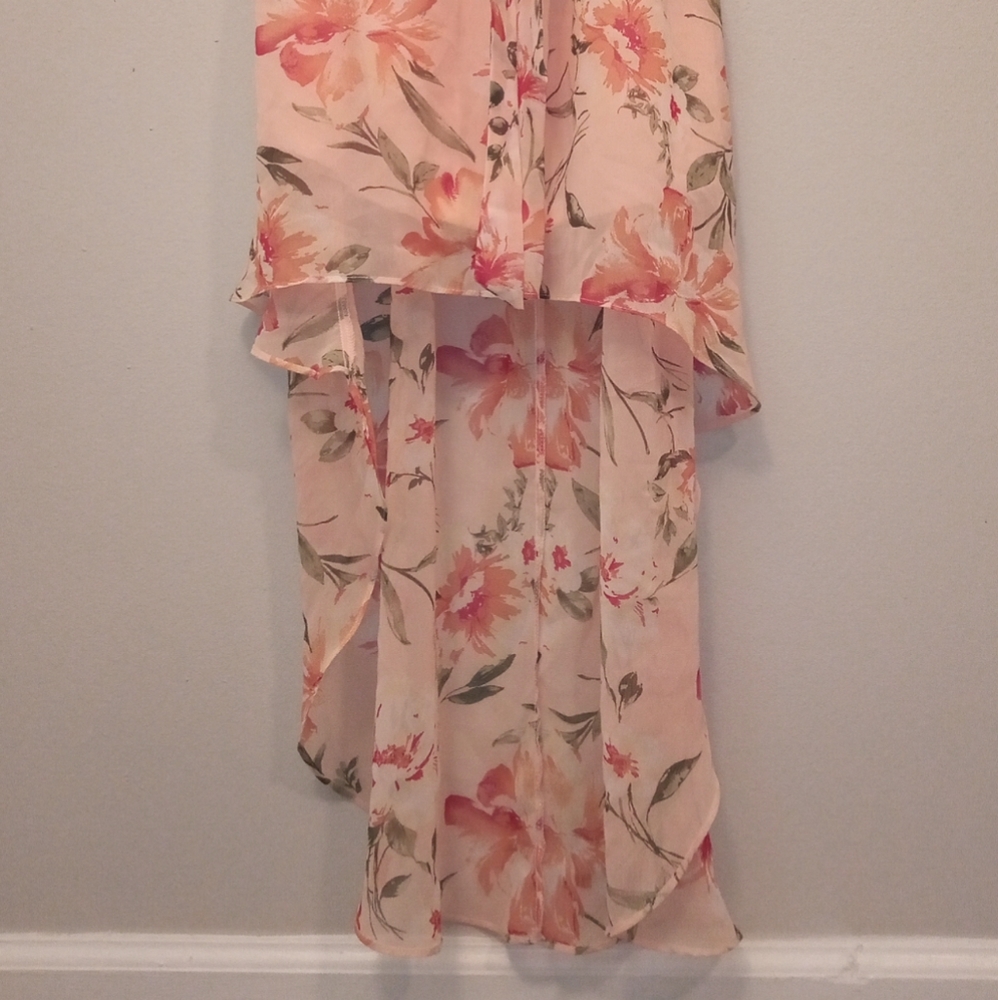 As U Wish High-Low Floral Chiffon Dress - Picture 9 of 14
